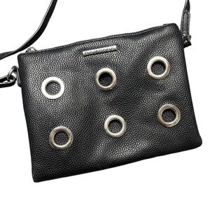 Rampage Y2K Silver Studded Eyelets Crossbody Bag Purse Grunge